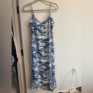 NWOT Reformation Blue and White Toile Slip Dress
